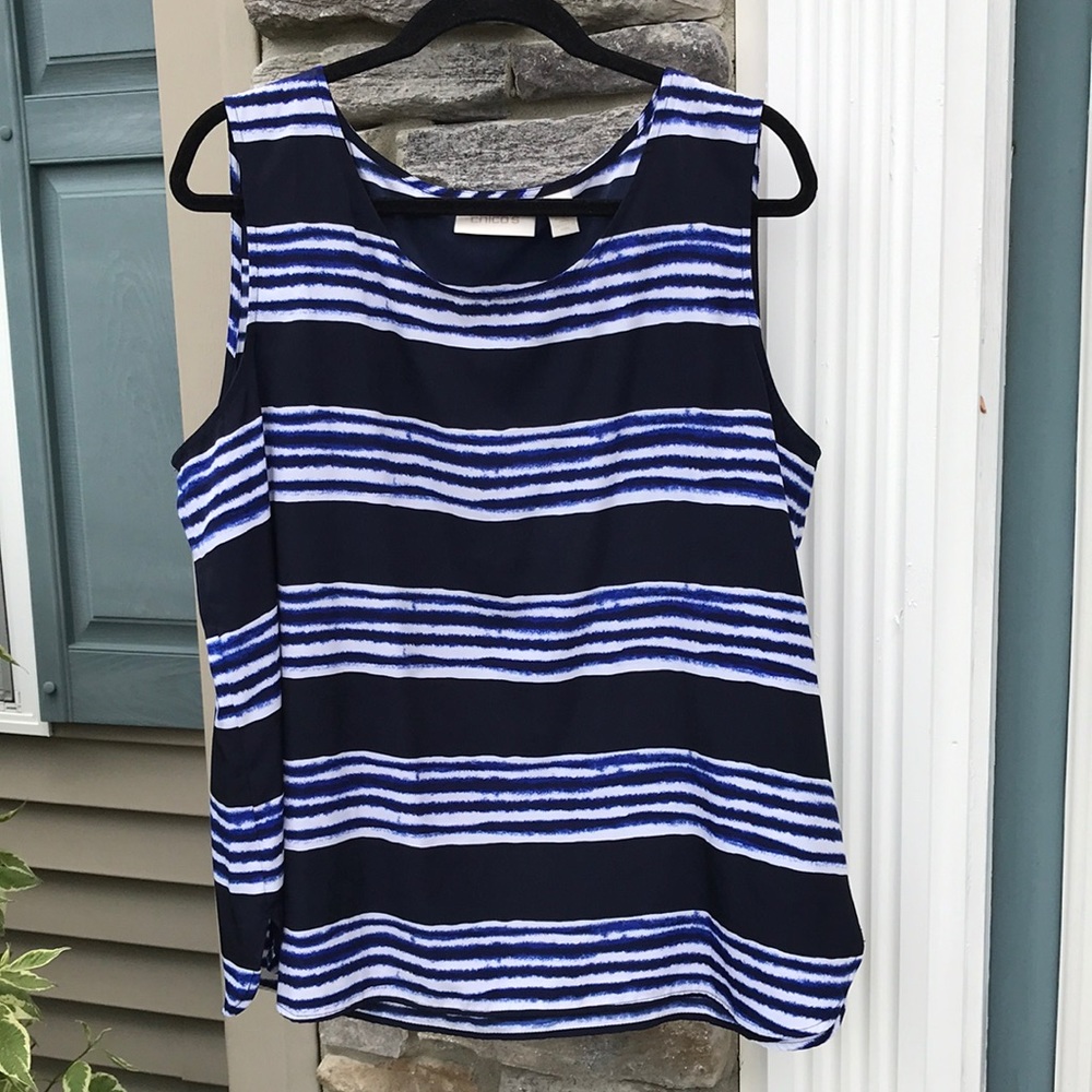 Chico’s sleeveless lightweight striped top size 3 (same as XL or 16)